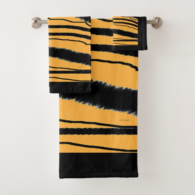 Conjunto De Toalhas Algodão Poli de Impressão de Faux Tiger  (Insitu)