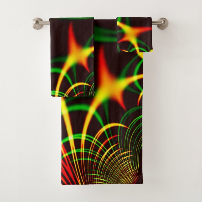 Conjunto De Toalhas Algumas curvas verdes e amarelas coradas pelo fogo (Insitu)