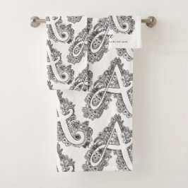 Conjunto De Toalhas Alice doodle art letter Um nome que significa toal