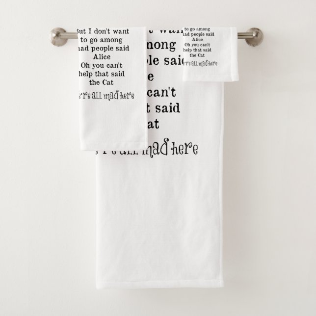 Conjunto De Toalhas Alice no País das Maravilhas; Gato de Cheshire com (Insitu)
