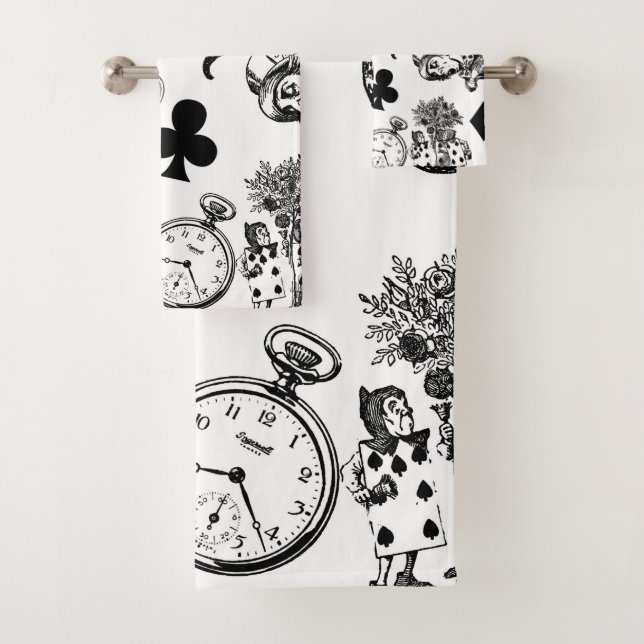 Conjunto De Toalhas Alice White Rabbit Wonderland Classic (Insitu)