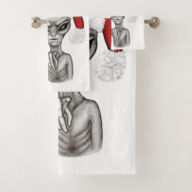 Conjunto De Toalhas Alienígena ruim, Natal pesado! (Insitu)