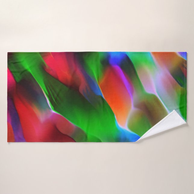 Conjunto De Toalhas Alivio e profundidade verdes e vermelhos escuros (Toalha de Banho)