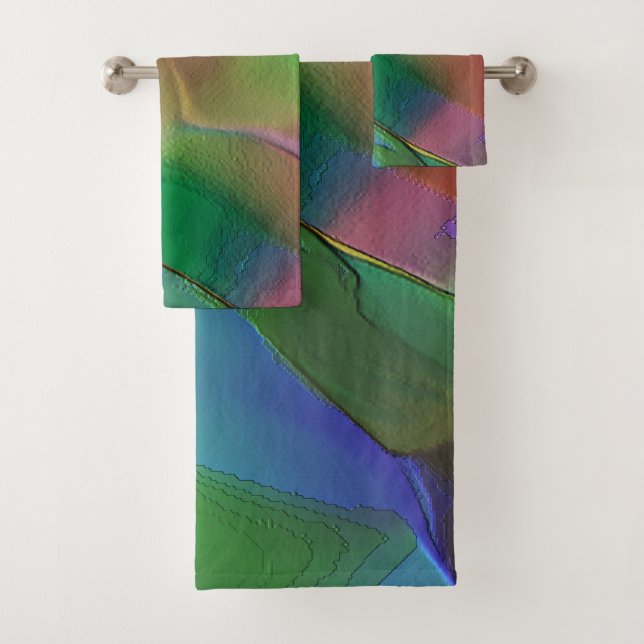 Conjunto De Toalhas Alivios com predominância de amarelo e verde (Insitu)