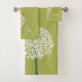 Conjunto De Toalhas  Allium Flower Botanical Art | Elegant Flora