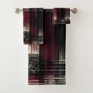 Conjunto De Toalhas Alternativo Grunge Enrugado Destruído com Estampa