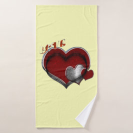Conjunto de Toalhas Amarelas de Coração Mágica