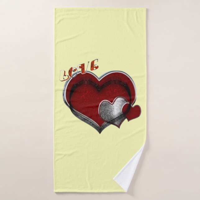 Conjunto de Toalhas Amarelas de Coração Mágica (Toalha de Banho)