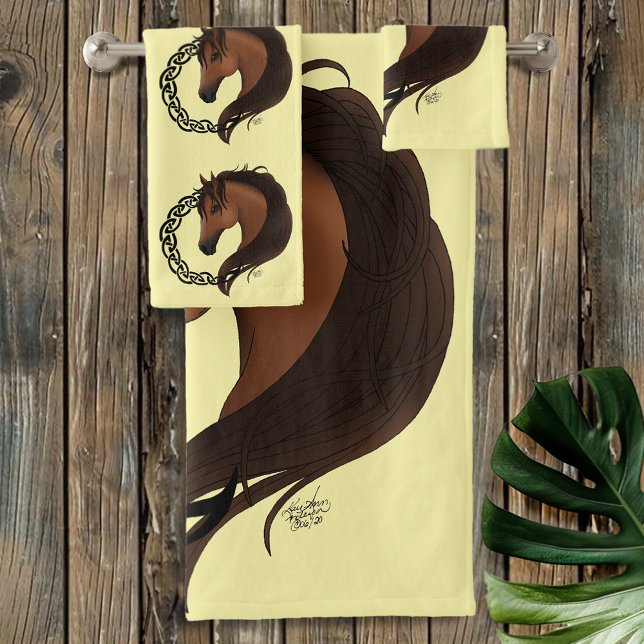 Conjunto De Toalhas Amarelo Celta Marrom (Criador carregado)