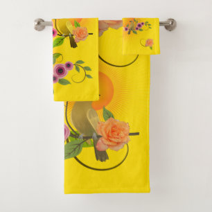 Conjunto De Toalhas Amarelo Dourado - Pequenas gotas e luz solar