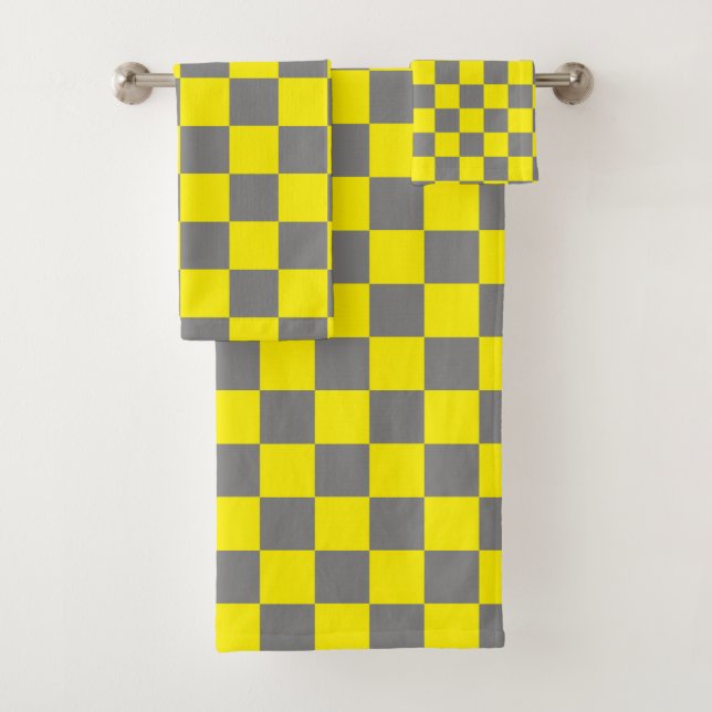 Conjunto De Toalhas Amarelo e Cinzas de carvão verificadas (Insitu)