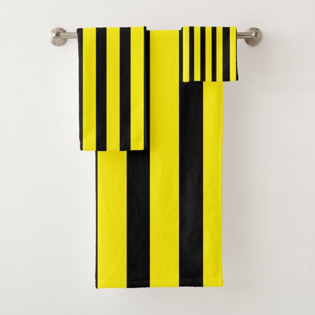 Conjunto De Toalhas Amarelo e Preto Clássico Brilhante (Insitu)
