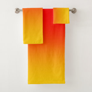 Conjunto De Toalhas Amarelo vermelho laranja
