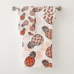 Conjunto De Toalhas Amável Ananases Laranja Colorida