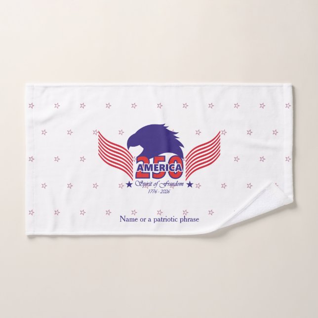 Conjunto De Toalhas América 250º- Espírito de Liberdade- Em Branco (Toalha de mão)