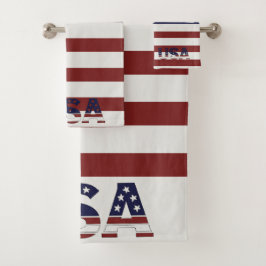 Conjunto De Toalhas American Flag American USA Pattern