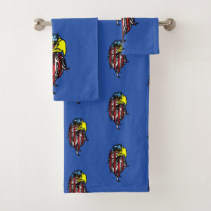 Conjunto De Toalhas American flag Eagle Bath Towel Set