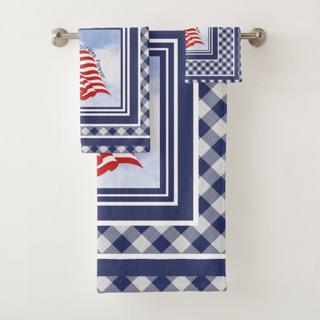 Conjunto De Toalhas American Flag Illustration Red White Blue| Control (Insitu)