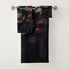 Conjunto De Toalhas American Flag Skull
