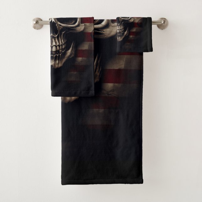 Conjunto De Toalhas American Flag Skull (Insitu)