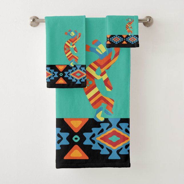 Conjunto De Toalhas American Indian Kokopelli Bath Towel Set (Insitu)