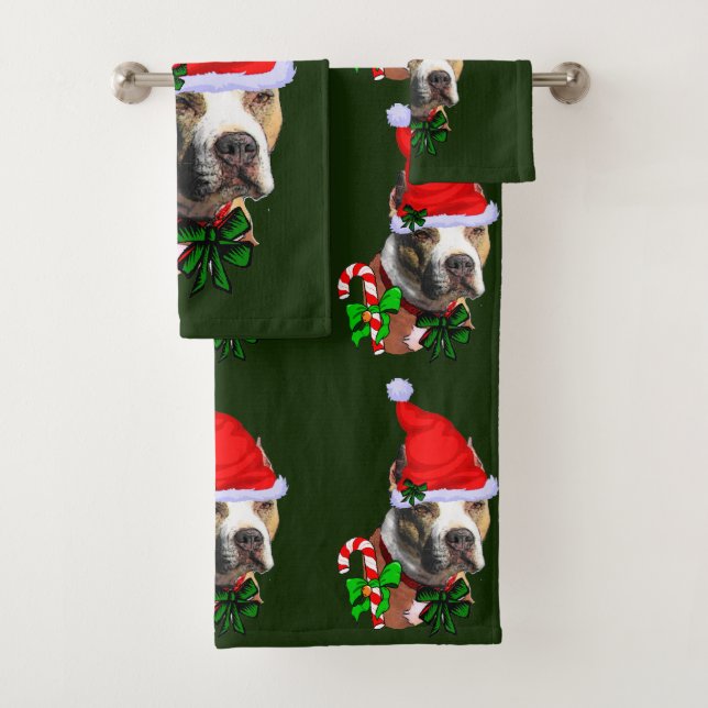 Conjunto De Toalhas American Pit Bull Terrier Natal (Insitu)
