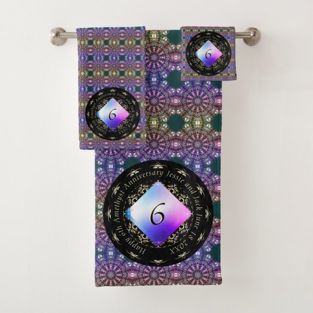 Conjunto De Toalhas Ametyst do 6 Wedding (Insitu)