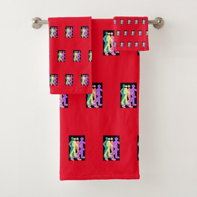 Conjunto De Toalhas Amigos a empilhar vermelho (Insitu)
