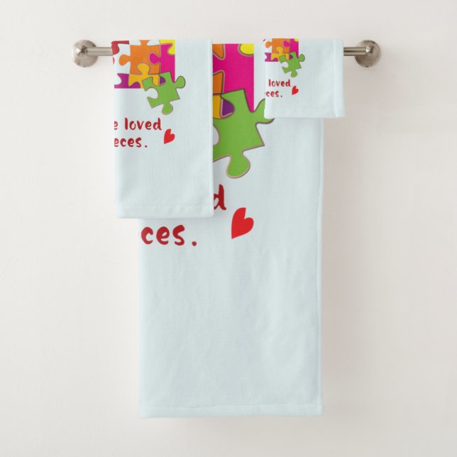 Conjunto De Toalhas Amo ao Quebra-cabeça de Aniversário para Pedaços (Insitu)