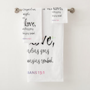 Conjunto De Toalhas Amor 1 Corinthians 13:1