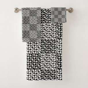 Conjunto De Toalhas Amor marcado em preto e branco