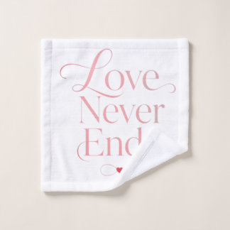 Conjunto De Toalhas Amor Minimalista Nunca Acaba em Dourado Rosa