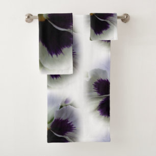 Conjunto De Toalhas Amor perfeito roxo e branco