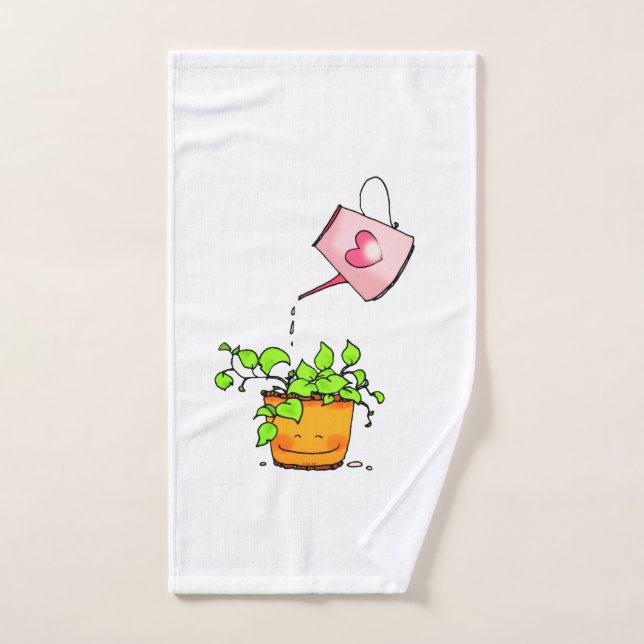 Conjunto De Toalhas Amor Regado, Planta Feliz em Casa (Toalha de mão)