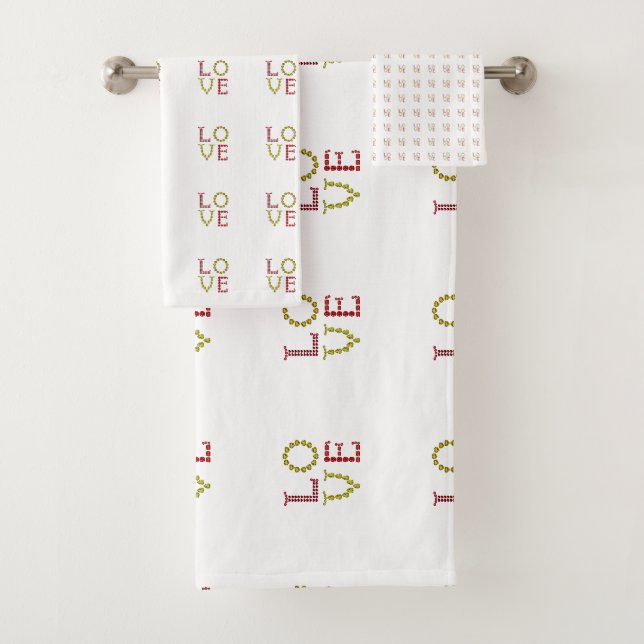 Conjunto De Toalhas Amor, Vermelho e Amarelo (Insitu)