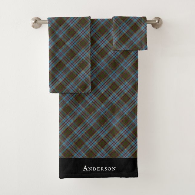Conjunto De Toalhas Anderson Clan Tartan - Padrão de Xadrez Escocês (Insitu)