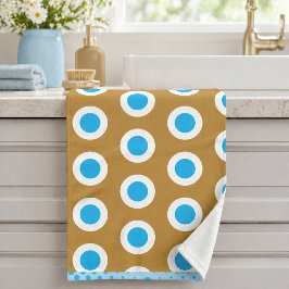 Conjunto De Toalhas Anel Moderno com Padrão de Círculo Azul Claro Ouro