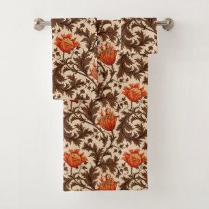 Conjunto De Toalhas Anêmona, bege, Brown e oxidação de William Morr