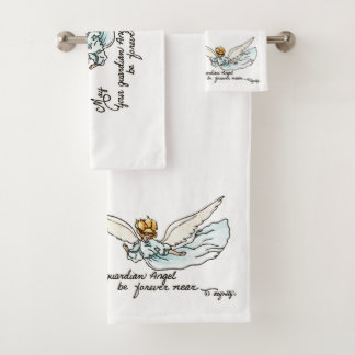 Conjunto De Toalhas Angel Watercolor Gracefully Perto e Vigiando Você