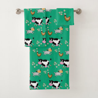 Conjunto De Toalhas animais de fazenda engraçados
