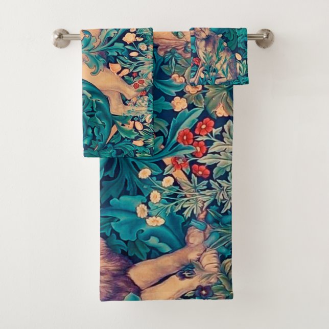 Conjunto De Toalhas Animais na Floresta, William Morris Bath Towel (Insitu)