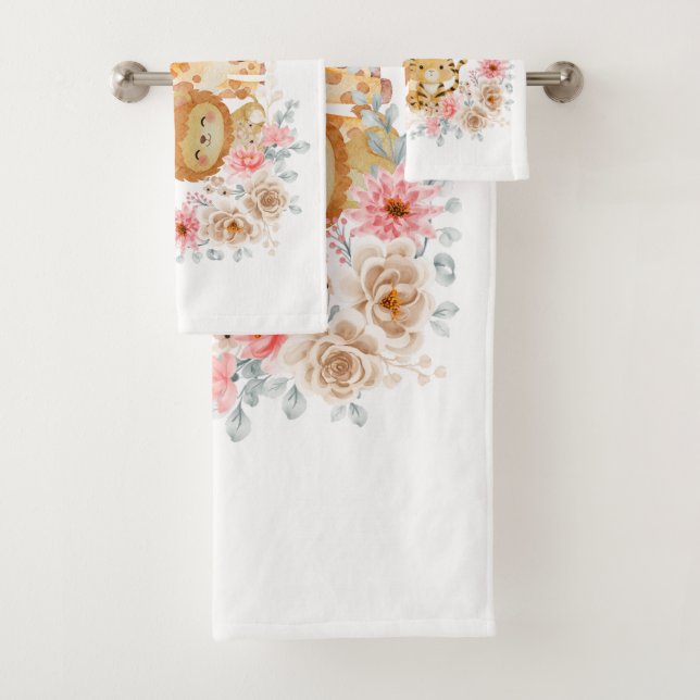 Conjunto De Toalhas Animal Floral Selvagem Fofo (Insitu)