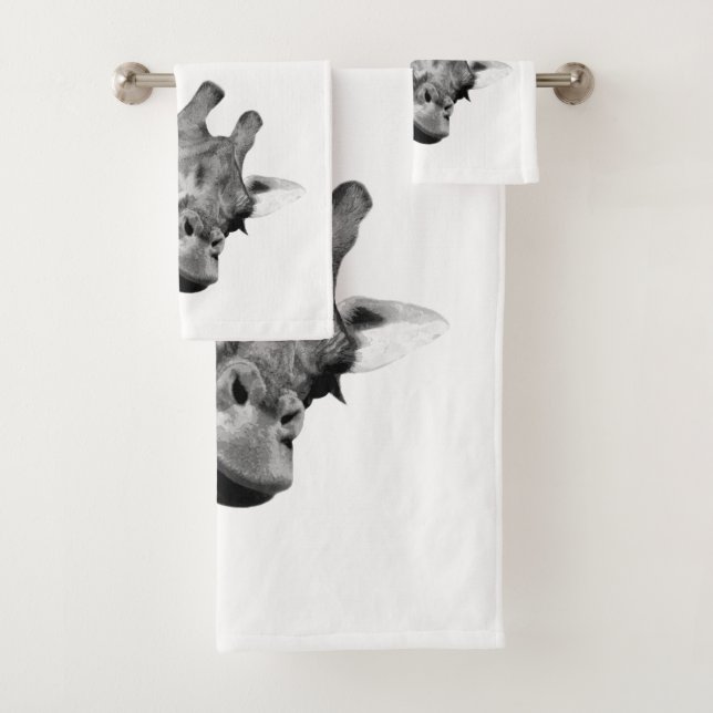Conjunto De Toalhas Animal preto e branco do girafa (Insitu)