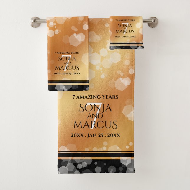 Conjunto De Toalhas Aniversário de casamento de cobre elegante de 7 an (Insitu)