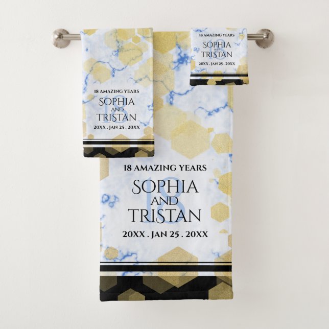 Conjunto De Toalhas Aniversário de Casamento de Porcelana 18 (Insitu)