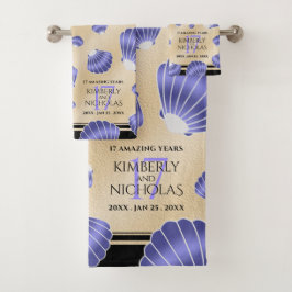 Conjunto De Toalhas Aniversário de Casamento do Elegant 17th Shells