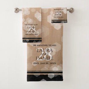 Conjunto De Toalhas Aniversário de Casamento Linen 28