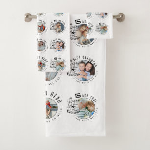Conjunto De Toalhas Aniversário do Neto com Foto Personalizada