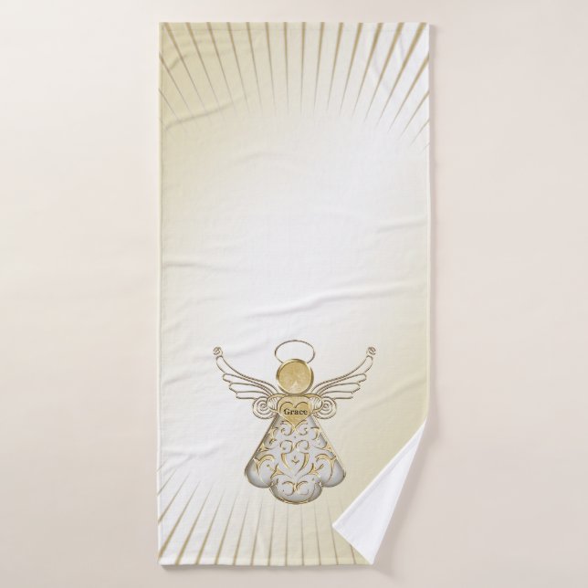 Conjunto De Toalhas Anjo Dourado/Branco de Graça Bath  (Toalha de Banho)