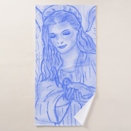 Conjunto De Toalhas Anjo Pacífico em azul claro